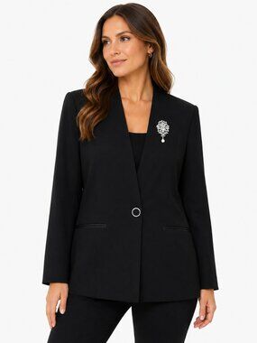 Carissimo Black one button black blazer jacket Size: 8